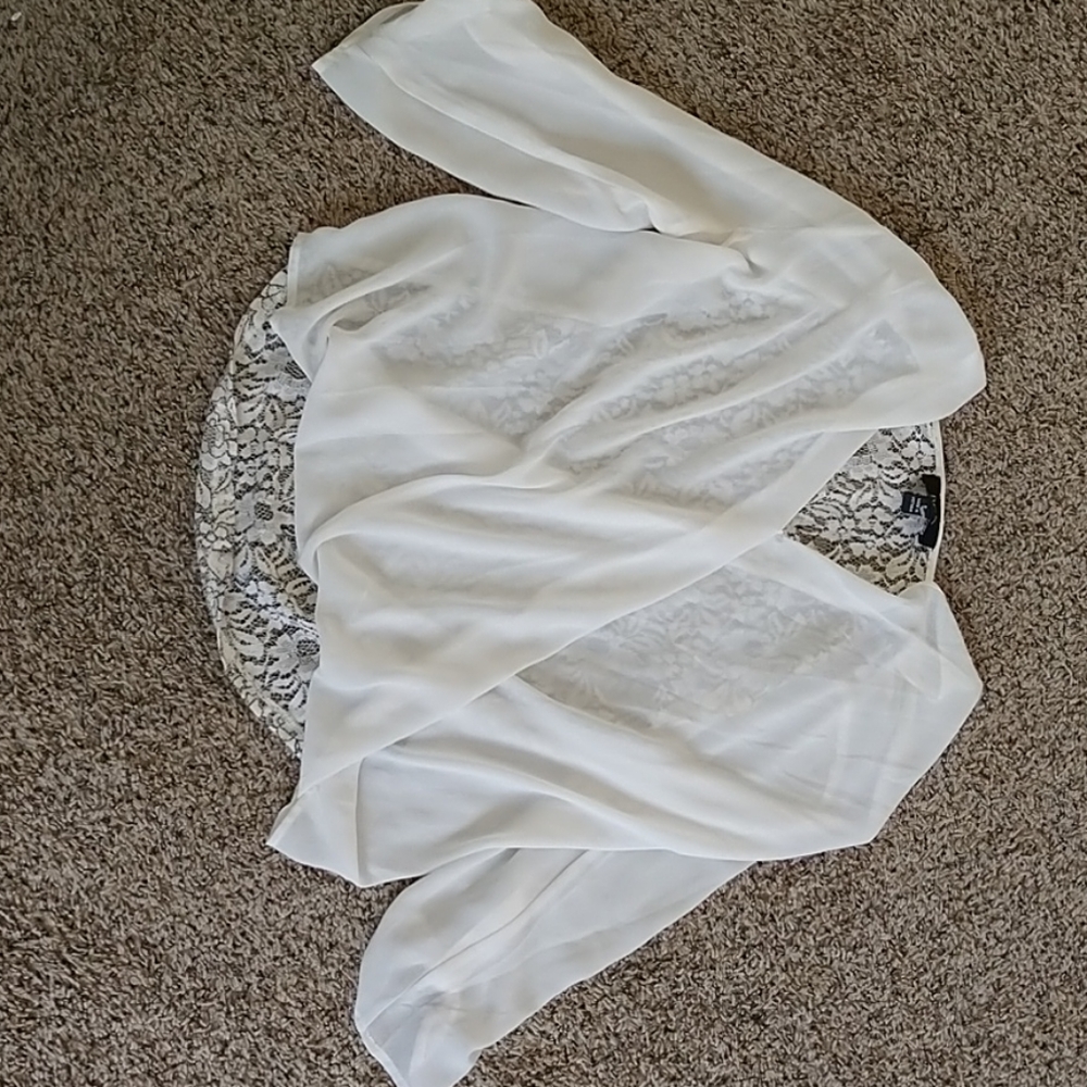 Sheer white dress shirt